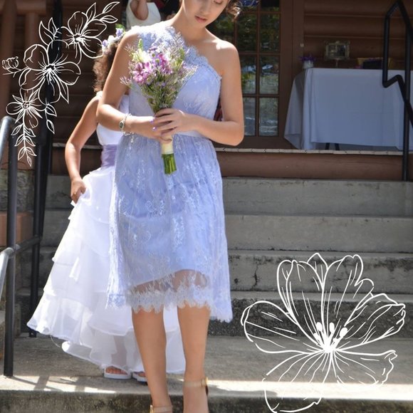 Lightinthebox.com | Lilac Lace One Shoulder Dress - Picture 1 of 7